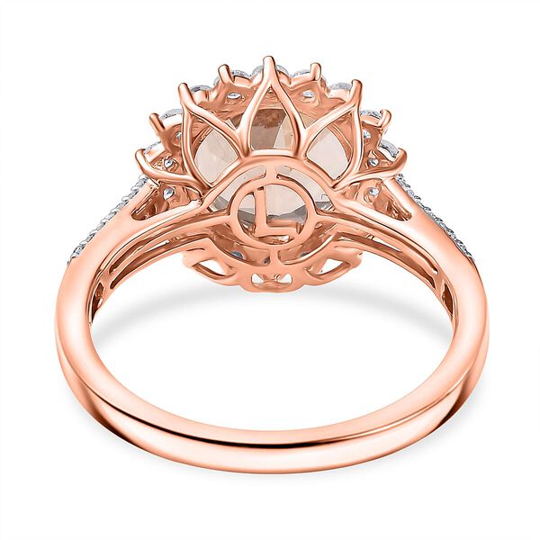 AAA Morganit, Weißer Diamant Ring 417 Gold (Größe 19.00) ca. 3,92 ct image number 4