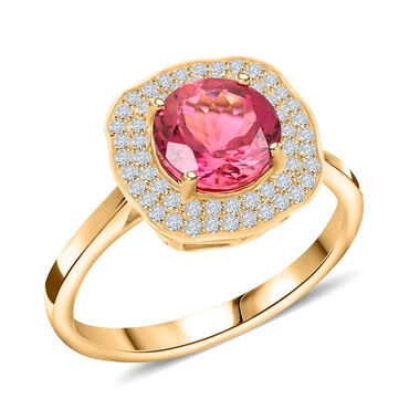 ILIANA AAA Rubellit und SI Diamant Ring in 750 Gold - 2,15 ct.