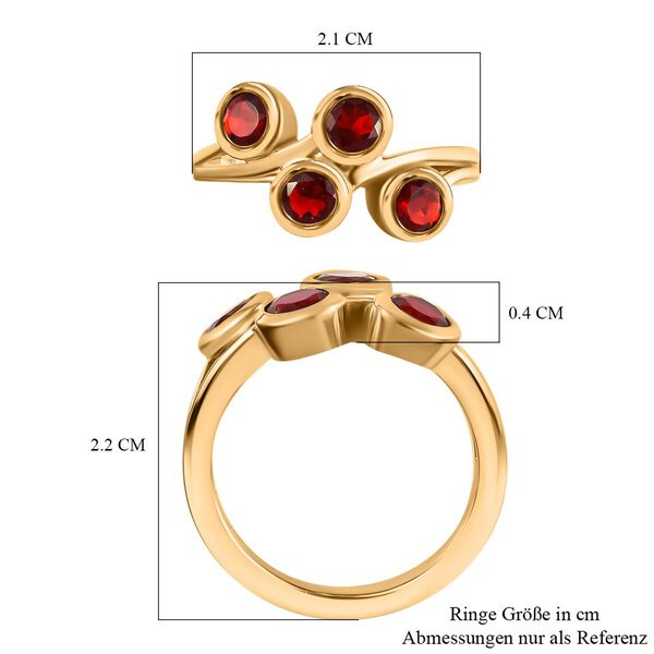 Mexikanischer Kirschfeuer-Opal-Ring, 925 Silber Gelbgold Vermeil  ca. 0,72 ct image number 7