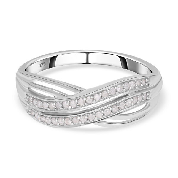 Weißer Diamant Ring, 925 Silber platiniert (Größe 21.00) ca. 0.20 ct image number 0