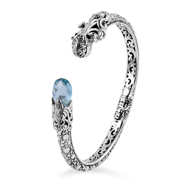 Royal Bali Kollektion- Blauer Topas-Armreif, 19 cm - 5,38 ct. image number 3