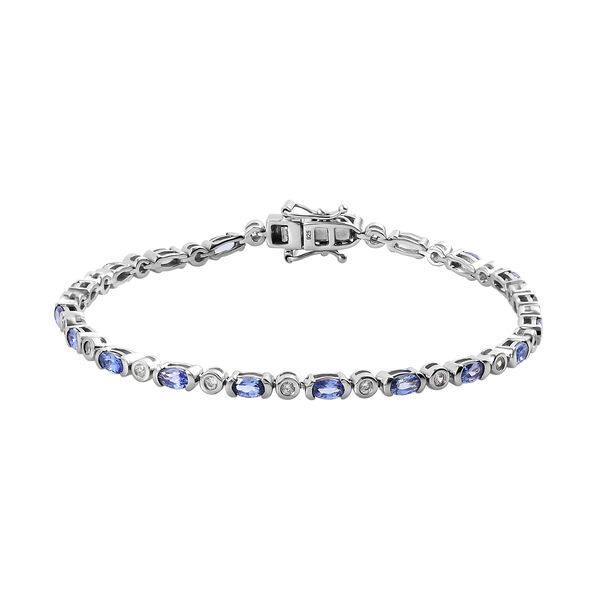 AA Tansanit und Zirkon 20cm Armband - 6,26 ct.