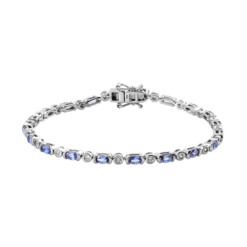 AA Tansanit und Zirkon 20cm Armband - 6,26 ct. image number 0