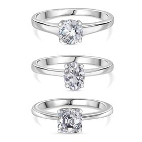 D’joy Moissanit Schmuckset 925 Silber rhodiniert (Größe 16) ca. 2,65 ct.