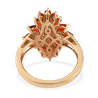 Mexikanischer Kirschd Feuer-Opal Ring 925 Silber vergoldet  ca. 1,44 ct image number 5