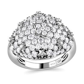 GP Celestial Dream Kollektion- Moissanit und Kanchanaburi blauer Saphir-Ring - 1,86 ct.