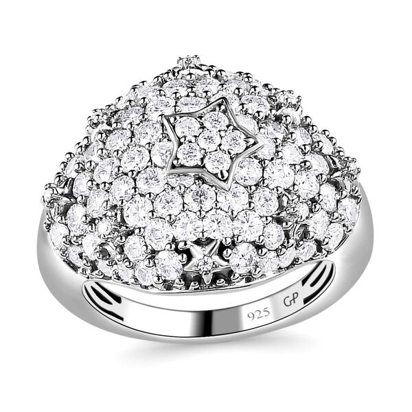 GP Celestial Dream Kollektion- Moissanit und Kanchanaburi blauer Saphir-Ring - 1,86 ct. image number 3