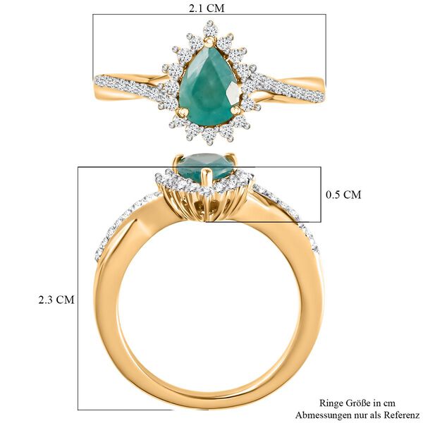 Grandidierit und Zirkon-Ring, 925 Silber vergoldet  ca. 1,00 ct image number 7