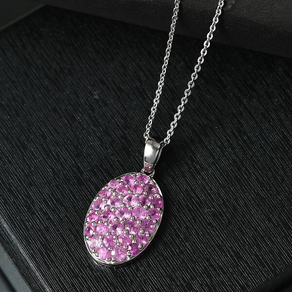 D'Joy Rosa Saphir Anh&auml;nger mit 45cm Kette -1,70 ct. image number 2