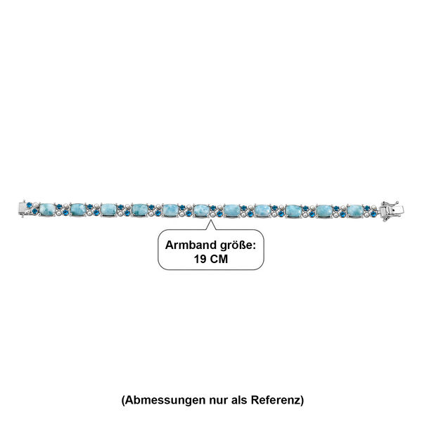 D'Joy AA Larimar, Neon Apatit Armband ca. 19 cm 925 Silber Rhodiniert image number 4