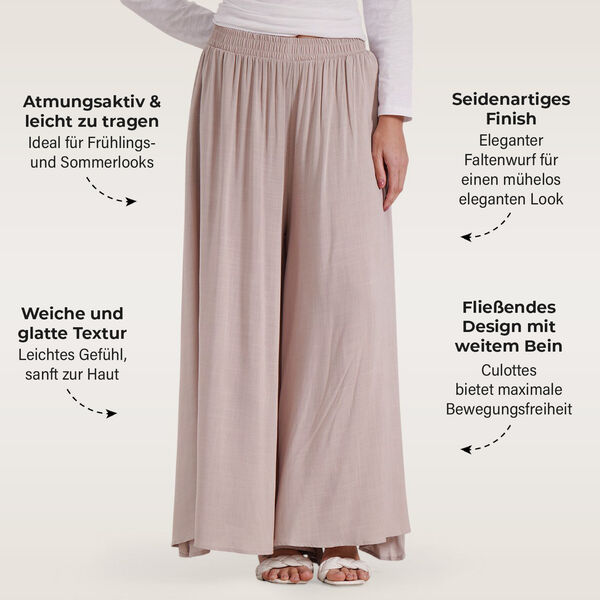 Gesmokte Taillen-Culottes, locker, bequem, elastischer Bund, Einheitsgr&ouml;&szlig;e, Khaki image number 3