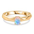 Natürlicher, äthiopischer Welo Opal Ring 925 Silber vergoldet (Größe 18.00) ca. 0,30 ct