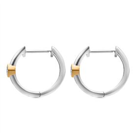 LUXURIANT DIAMOND - Lab Grown Diamant SI-GH Ohrringe 925 Silber Rhodiniert und 750 Gelbgold Vermeil ca. 0.50 ct