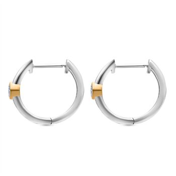 LUXURIANT DIAMOND - Lab Grown Diamant SI-GH Ohrringe 925 Silber Rhodiniert und 750 Gelbgold Vermeil ca. 0.50 ct