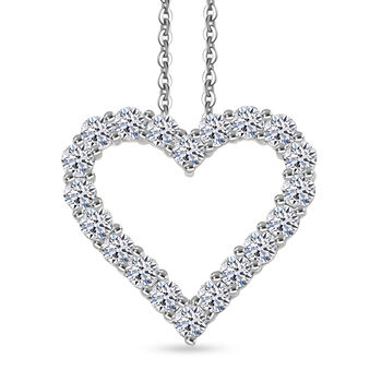 LUXURIANT SGL zertifizierter SI-GH Labor Diamant Anh&auml;nger mit 45cm Kette, 925 Silber rhodiniert - 1 ct.