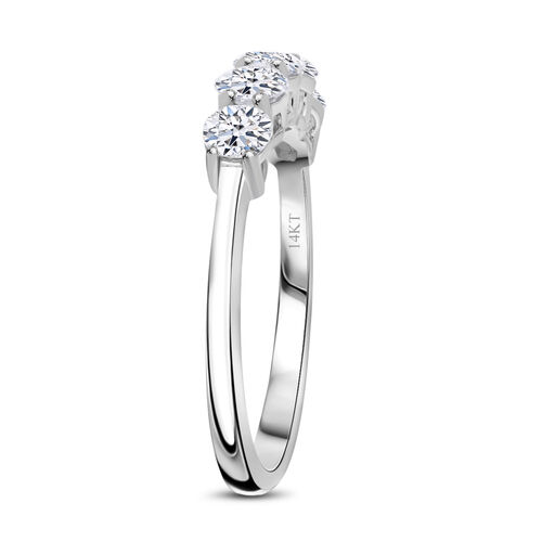 LUXURIANT DIAMOND- SGL zertifizierter VS-EF Labor Diamant Half Eternity Ring in 585 Weißgold - 1 ct. image number 4