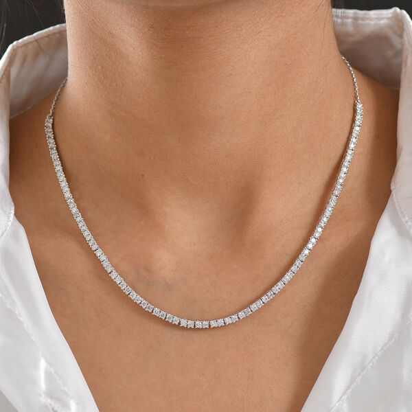 LUXURIANT VS-EF Labor Diamant 45cm Halskette, 925 Silber rhodiniert - 4,14 ct. image number 3