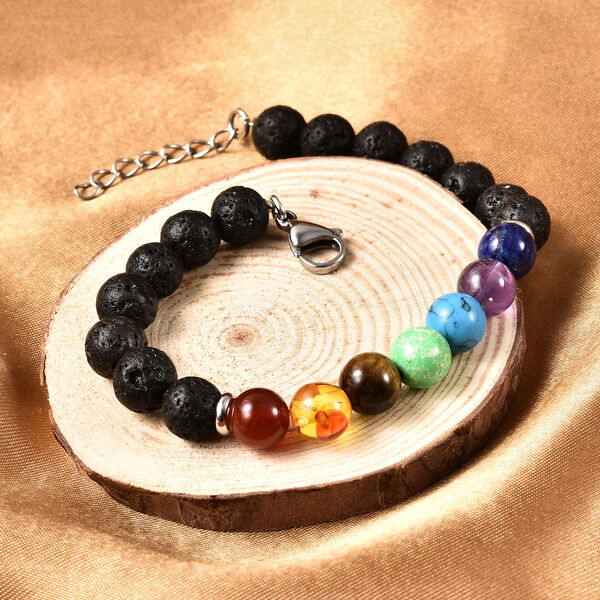 Chakra Edelstein Armband ca. 19 cm lange Edelstahl 80.00 ct image number 2