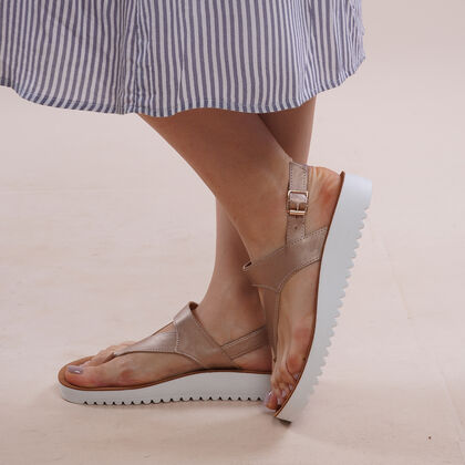 LA MAREY - Damen Sandalen, Größe 36, Roségold