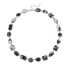 Zebra Jaspis Halskette ca. 45 cm Legierung ca. 160,00 ct.