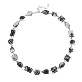 Zebra Jaspis Halskette ca. 45 cm Legierung ca. 160,00 ct.