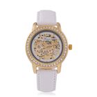 GENOA TIME V2 Automatik-Uhr mit Mechanischem Uhrwerk, Roségoldfarbenem Gehäuse und Rosa Lederarmband