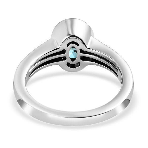 88 Facetten blauer Moissanit-Ring, 925 Silber platiniert  ca. 1,17 ct image number 6