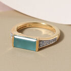 Grandidierit und Zirkon-Ring, 925 Silber Gelbgold Vermeil  ca. 1,85 ct image number 1