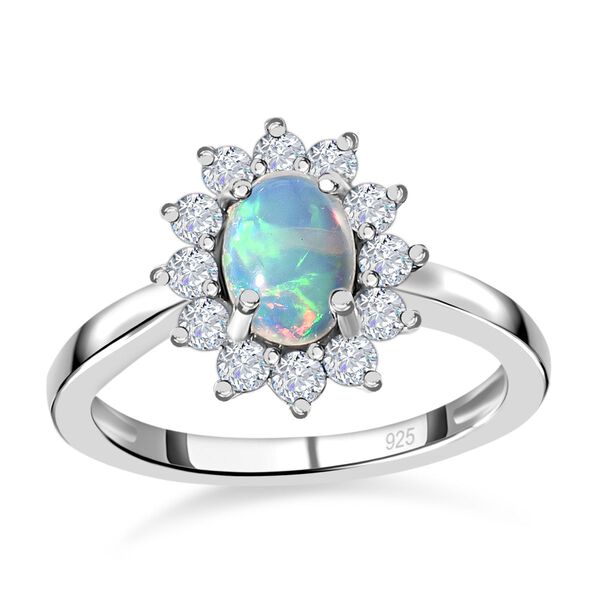 Natürlicher, äthiopischer Welo Opal und Zirkon-Ring - 1,15 ct. image number 4