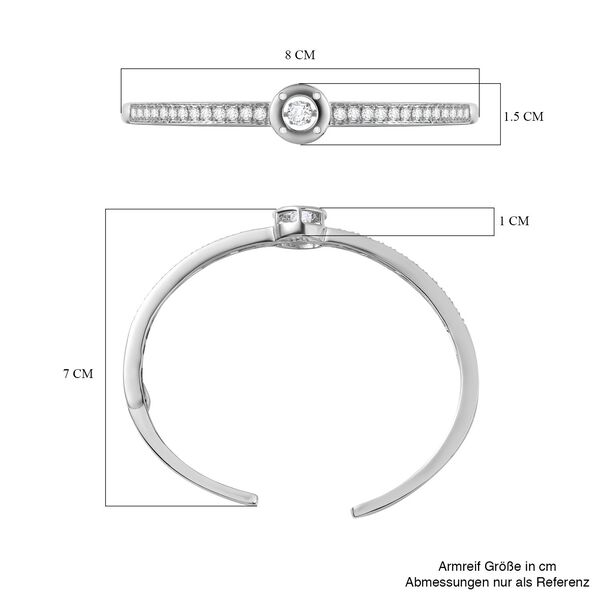 Moissanit Armreif, 925 Silber rhodiniert image number 7