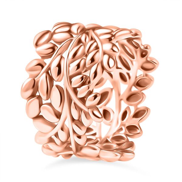 Blatt Bandring im Designer-Stil in Ros&eacute;goldton image number 4