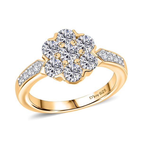 D'Joy Moissanit Ring, 925 Silber vergoldet - 1,28 ct. image number 4