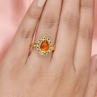 Ammolit und Natürlicher Chromdiopsid Ring 925 Silber vergoldet  ca. 1,75 ct image number 2
