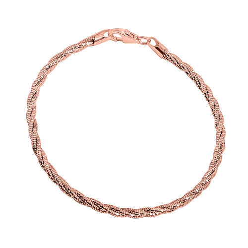 Geflochtenes Omega-Armband in 925 Silber rosévergoldet, 19 cm image number 0