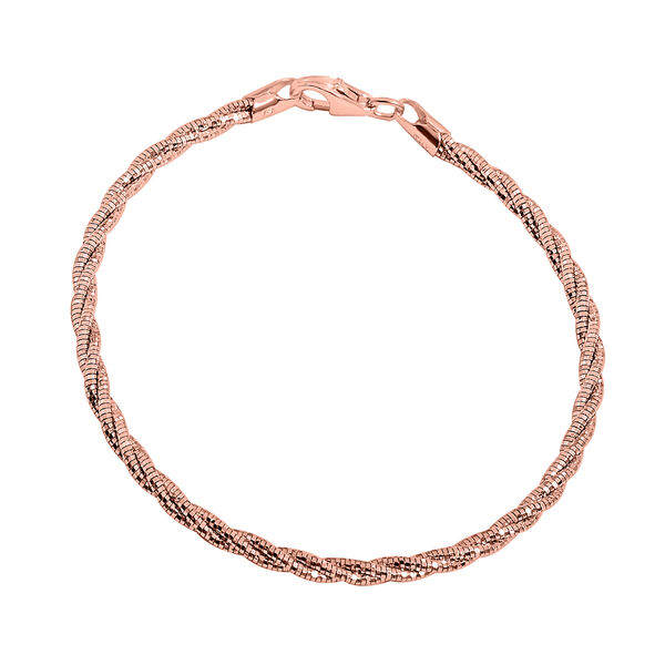 Geflochtenes Omega-Armband in 925 Silber rosévergoldet, 19 cm image number 0