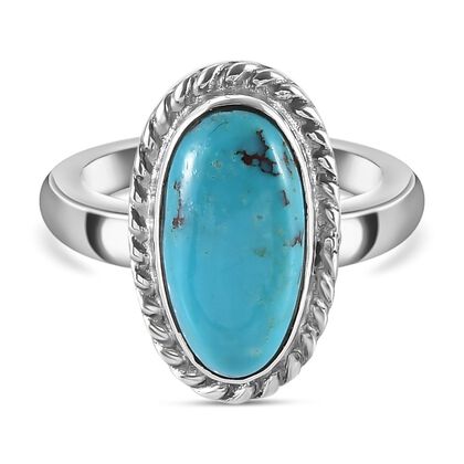 Sierra Nevada T&uuml;rkis Ring, 925 Silber platiniert (Gr&ouml;&szlig;e 17.00) ca. 3.50 ct