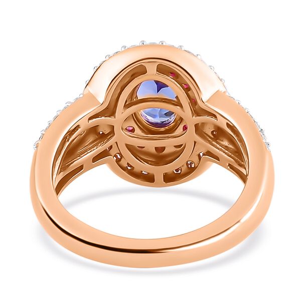 Tansanit, rosa Saphir und Zirkon Ring - 2,01 ct. image number 3