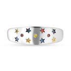 Roter Diamant P, Blauer Diamant Ring 925 Silber platiniert (Größe 16.00) ca. 0,14 ct