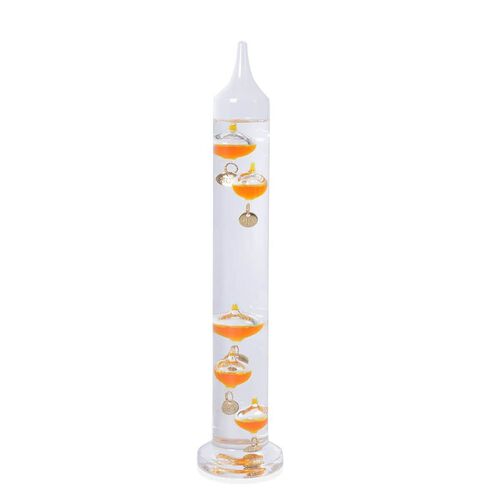 Galileo Thermometer mit schwimmenden Kugeln in Orange image number 0