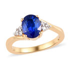 Tansanischer Blauer Spinell und Zirkon Ring 925 Silber vergoldet  ca. 1,66 ct image number 3