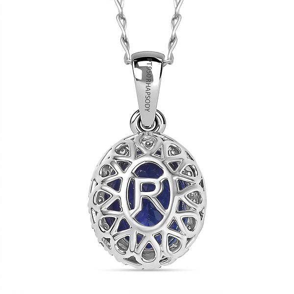 Rhapsody AAAA Tansanit, Weißer Diamant Schmuckset ca. 50 cm 950 Platin ca. 3,22 ct. image number 4