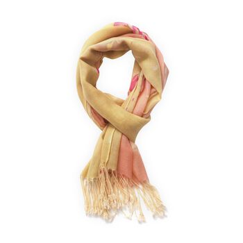 100% Merino Woll-Schal mit Quasten, 70x180cm, Mehrfarbig