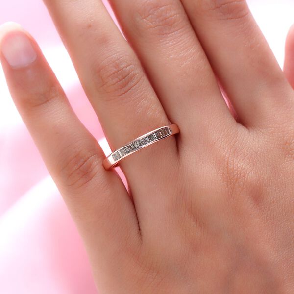 Nat&uuml;rlicher Champagner Diamant-Ring, 925 Silber ros&eacute;vergoldet  ca. 0,25 ct image number 3