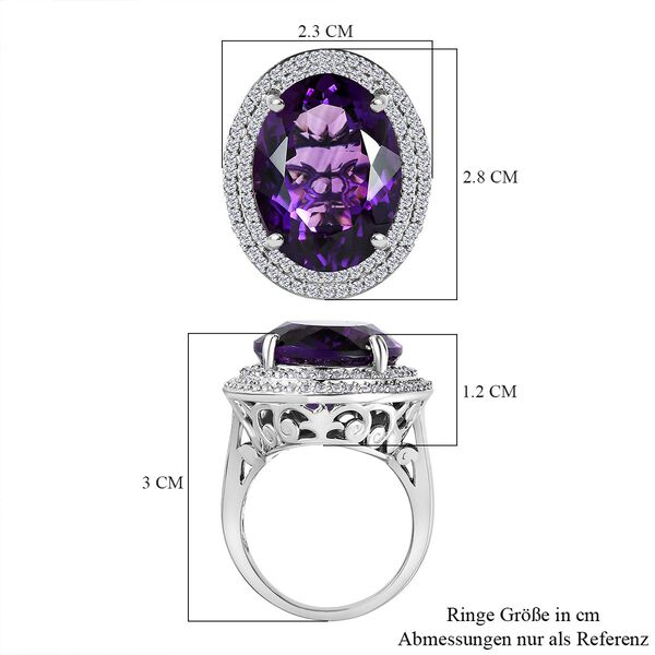Lusaka Amethyst und Zirkon-Ring - 18,62 ct. image number 8