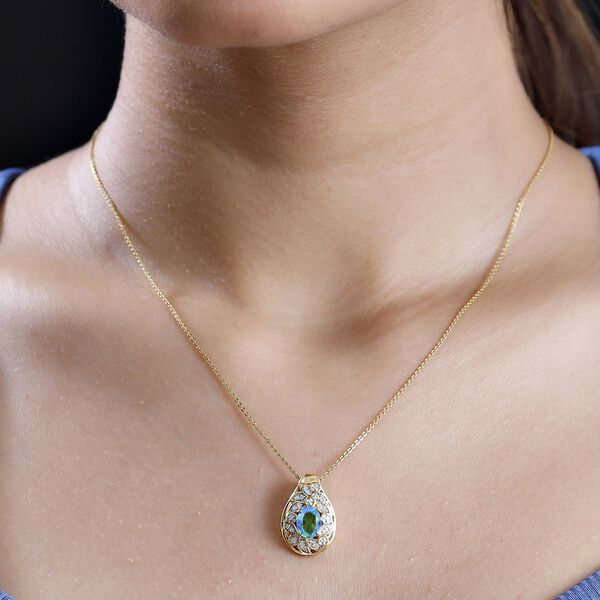 Pfau Quarz Triplett und Zirkon Anh&auml;nger - 1,72 ct. image number 3