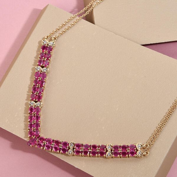 Afrikanische Rubin und Zirkon-Halskette in Silber image number 3