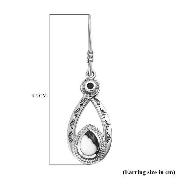 Weiße Büffel und schwarze Spinell-Ohrringe - 1,58 ct. image number 5