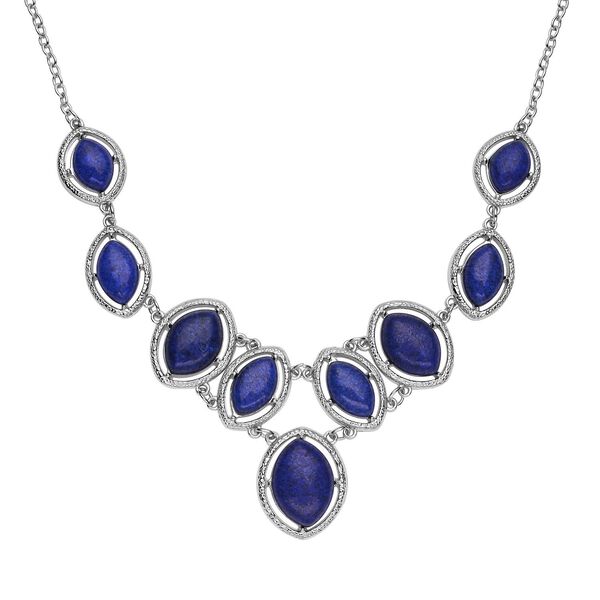 Lapislazuli-Halskette, ca. 45 cm, ca. 125,00 ct