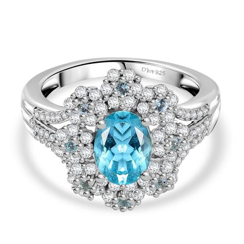 D’joy AAA Betroka Blauer Apatit Ring 925 Silber rhodiniert (Größe 17.00) ca. 2,06 ct image number 0