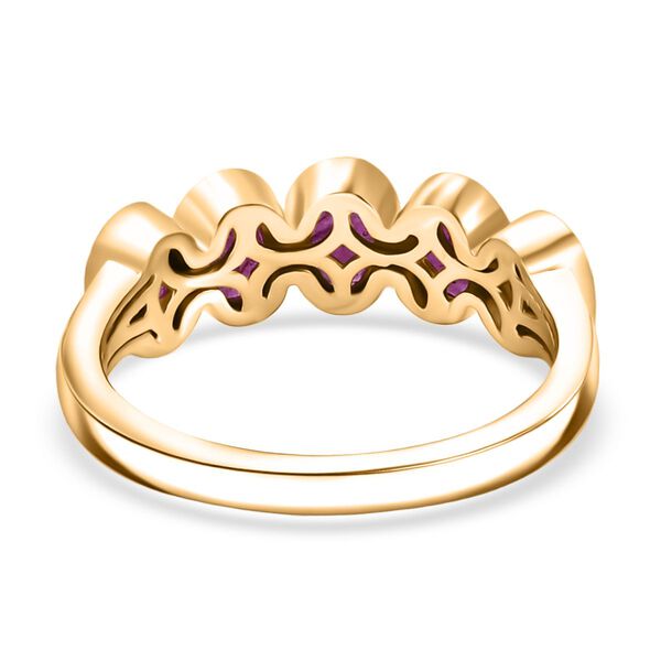 D'Joy Afrikanischer Rubin (Fissure gef&uuml;llt) Ring 925 Silber 750 Gelb Vergoldet (Gr&ouml;&szlig;e 19.00) ca. 1,69 ct image number 6